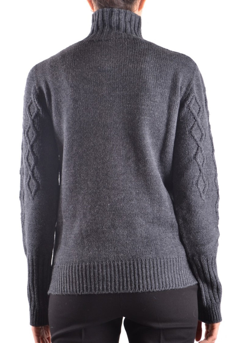High Ribbed Turtleneck Sweater With Textured Knit