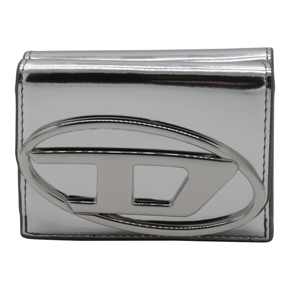 Metallic Finish Wallet with Oval Emblem