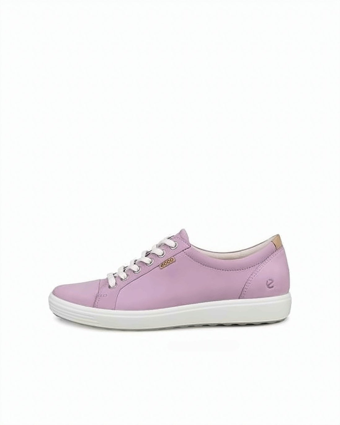 Lavender Leather Low-Top Sneakers with Design