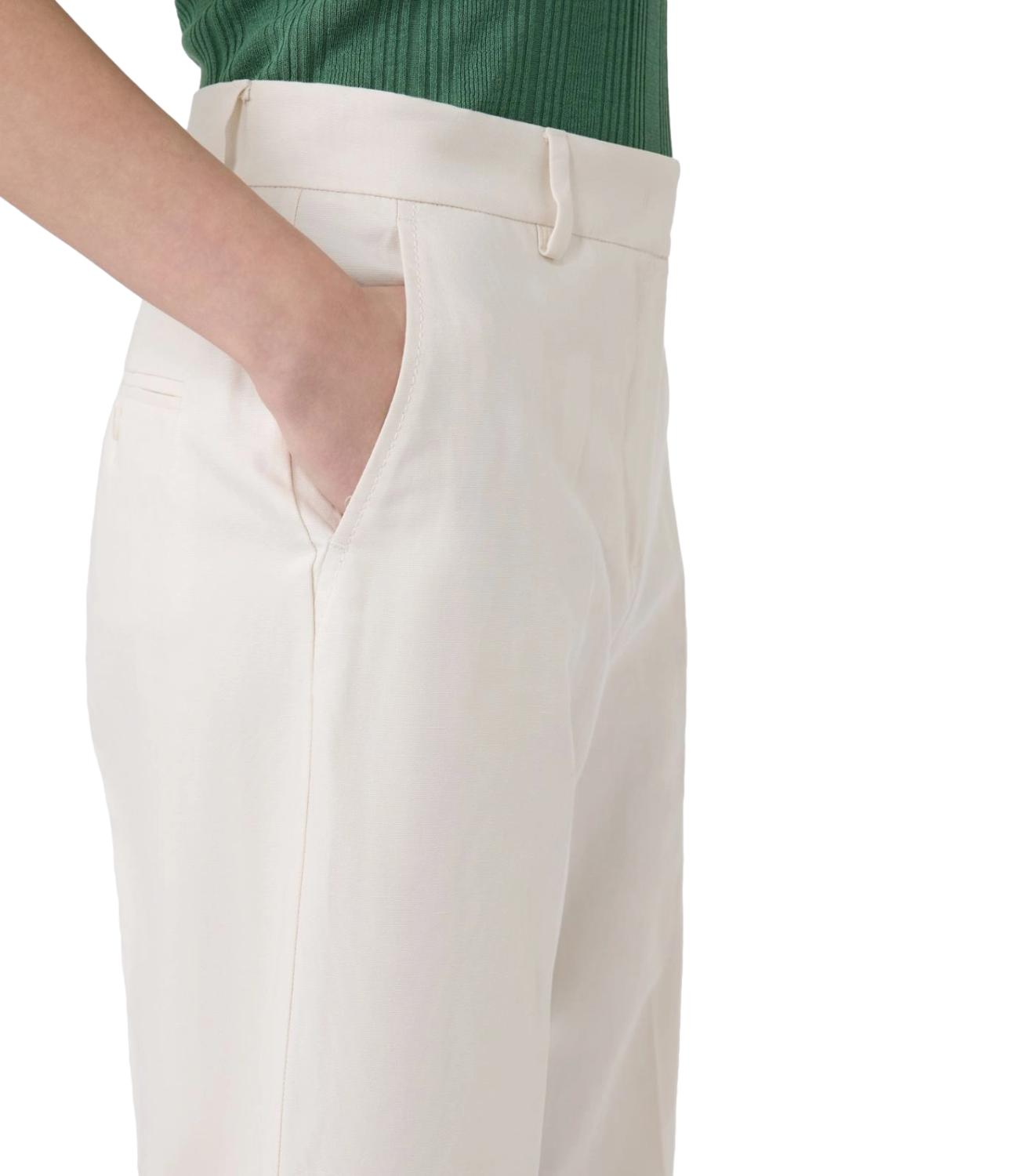 Ecru Wkdzircone Cotton Casual Trousers