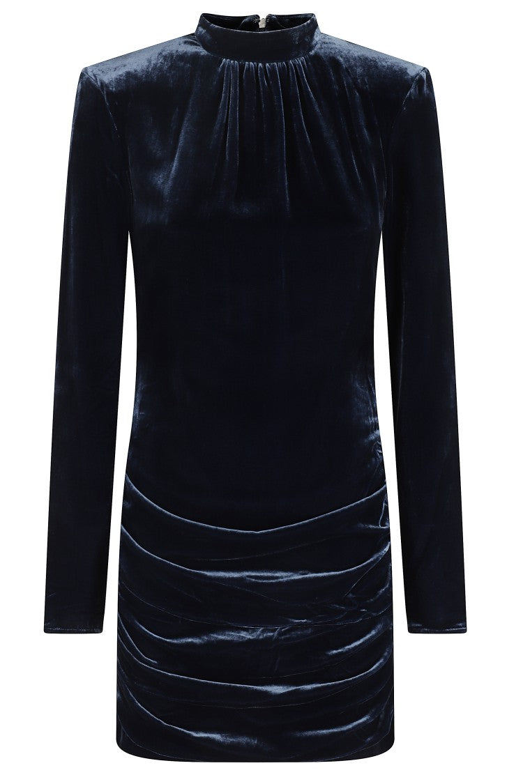 Silk Velvet Ls Mini Dress