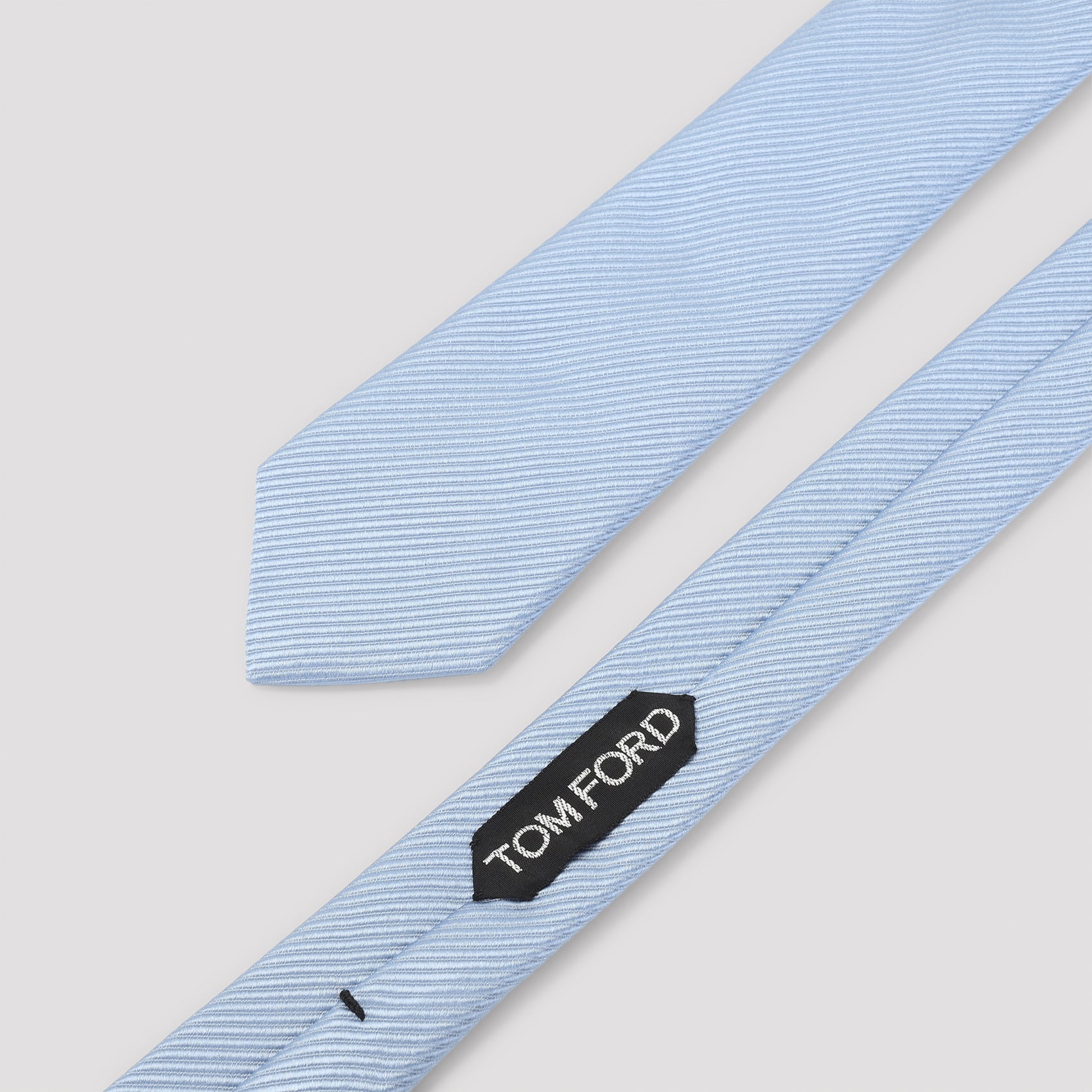 Textured Light Blue Slim Tie in Mulberry Silk