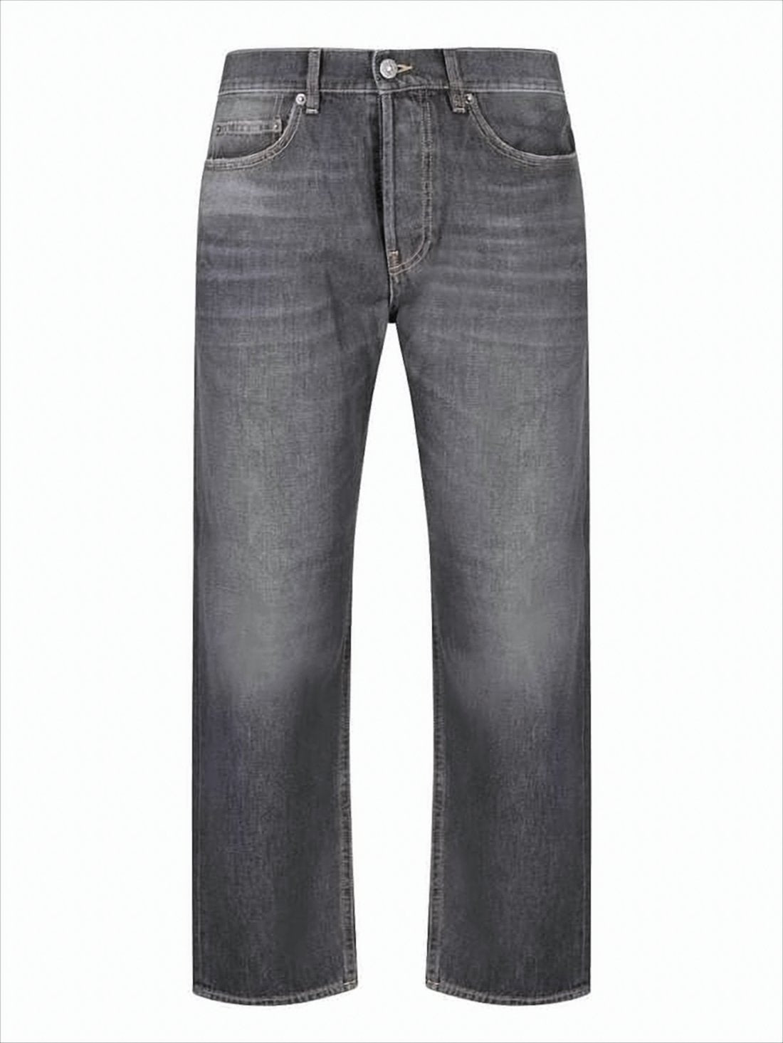 Relaxed Fit Cropped Black Denim Pants