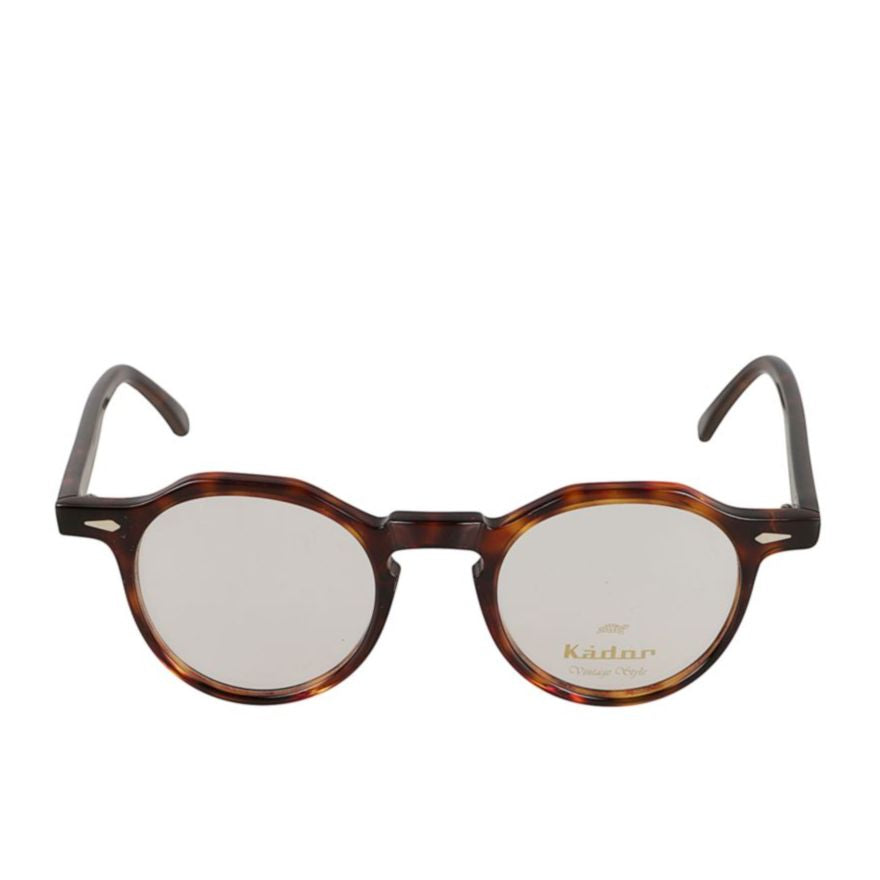 Justin Classic Tortoiseshell Round Frame Eyeglasses with Metallic Accents