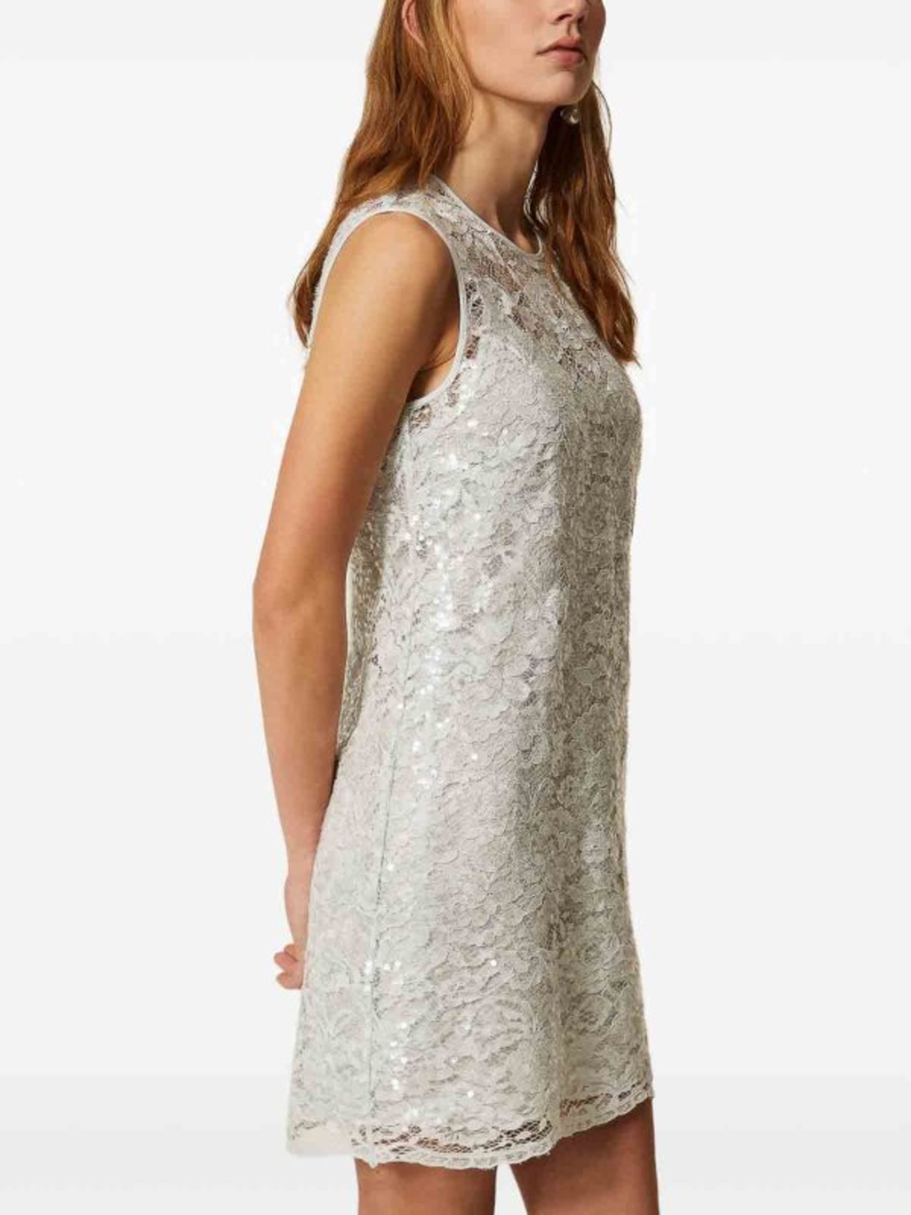 Mini Dress with Delicate Lace Overlay