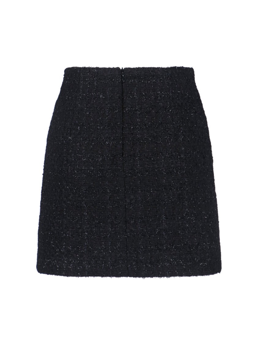 Classic Black Tailored Skirt With Subtle Sheen