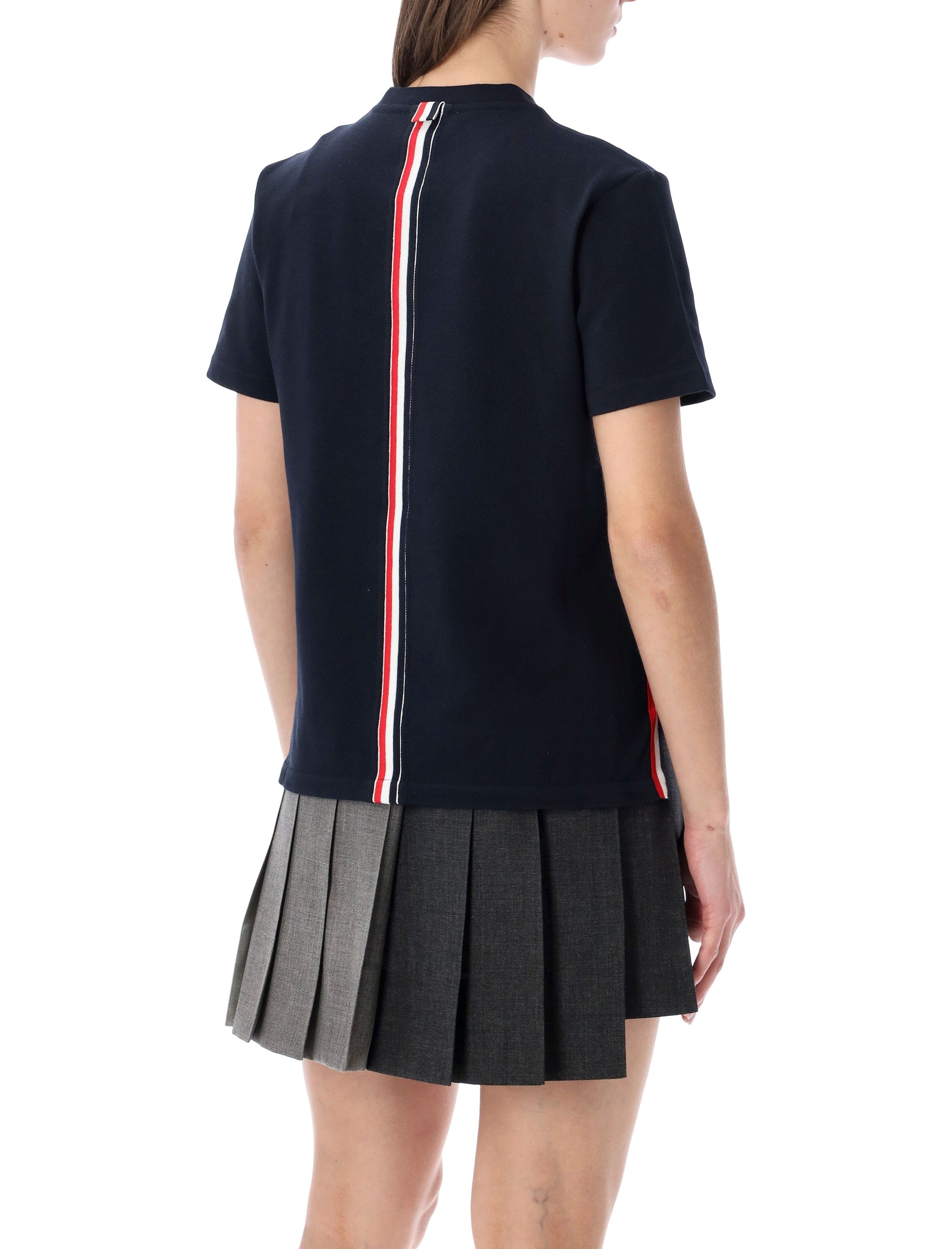 Piqué T-Shirt With Buttoned Side Vents
