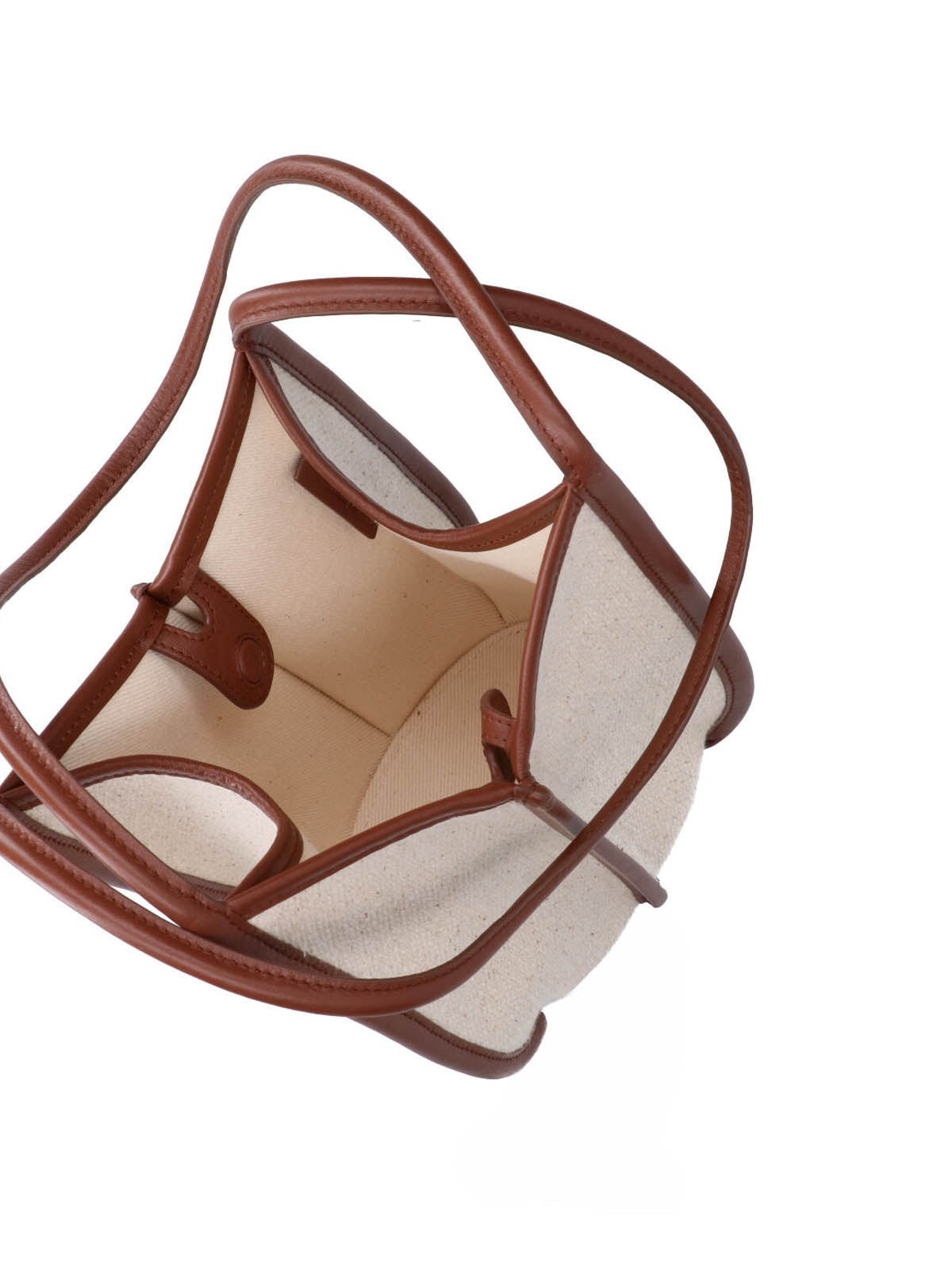 Off-White Structured Fabric Leather Trim Bag