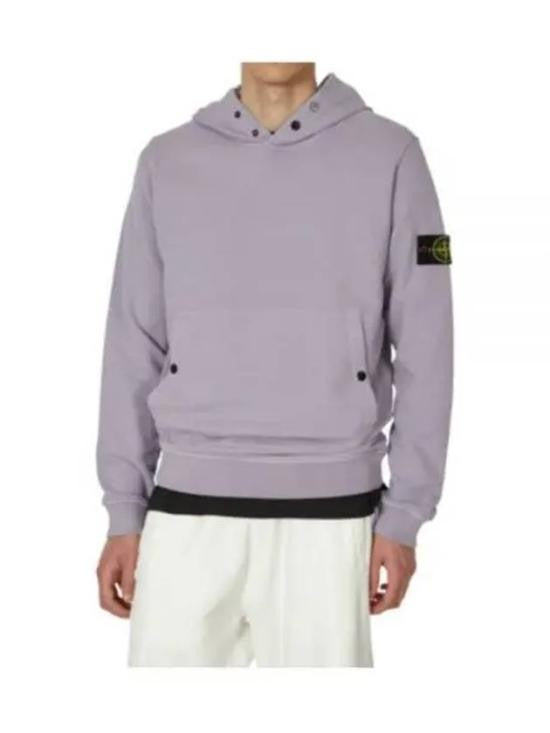 Relaxed Fit Purple Hoodie With Drawstring Hood And Logo Patch
