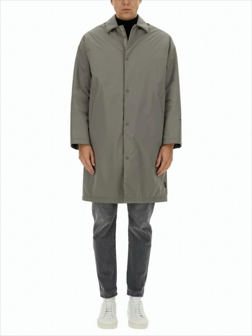 Minimalist Grey Mid-Thigh Coat with Classic Collar