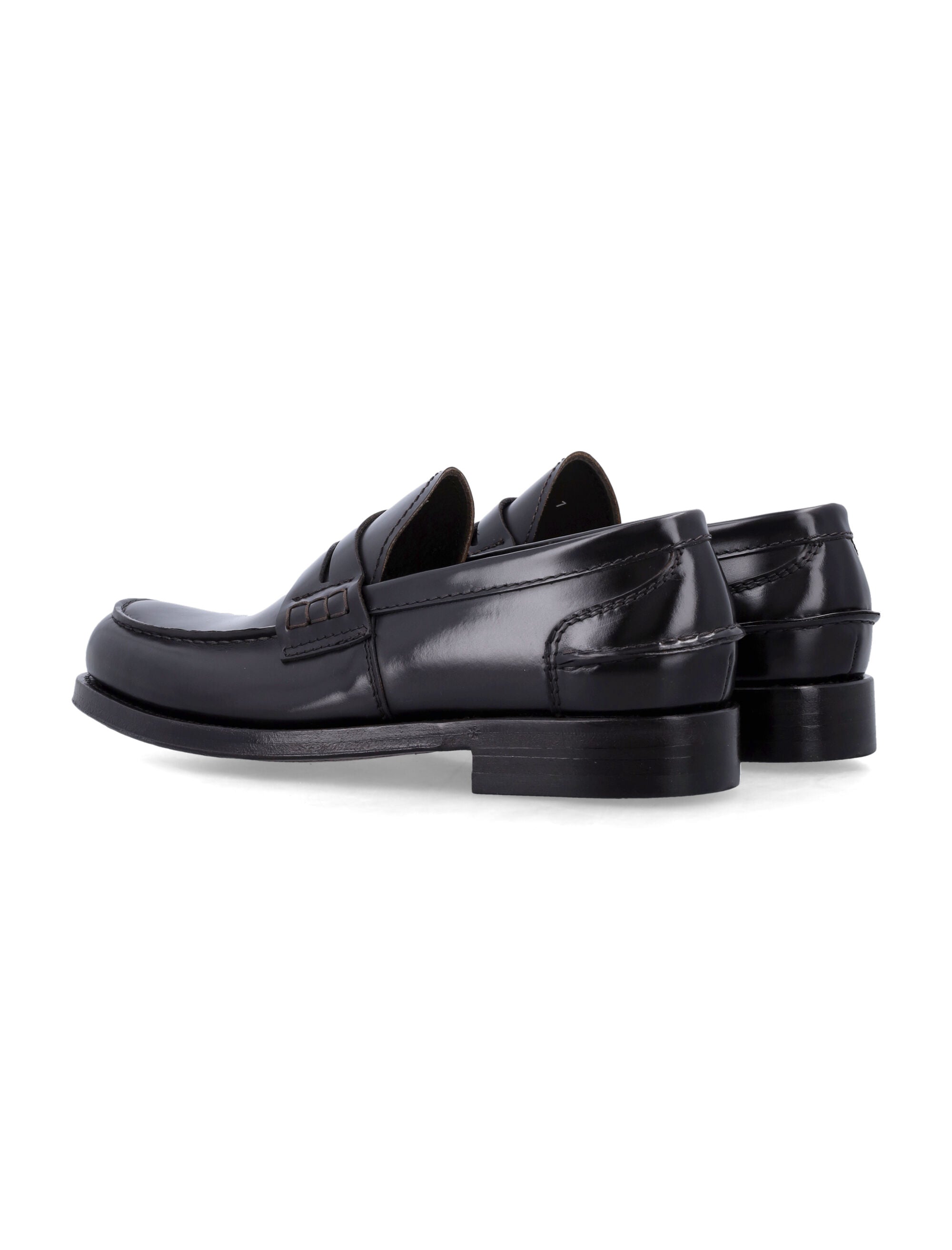 Polished Black Leather Loafers