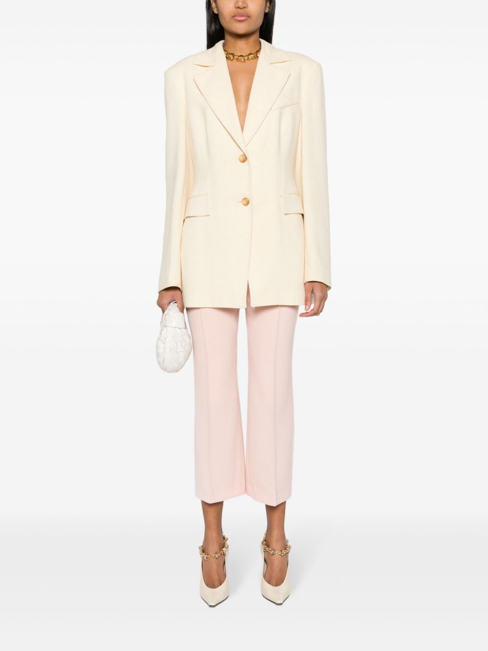 Textured Salmon Pink Trousers