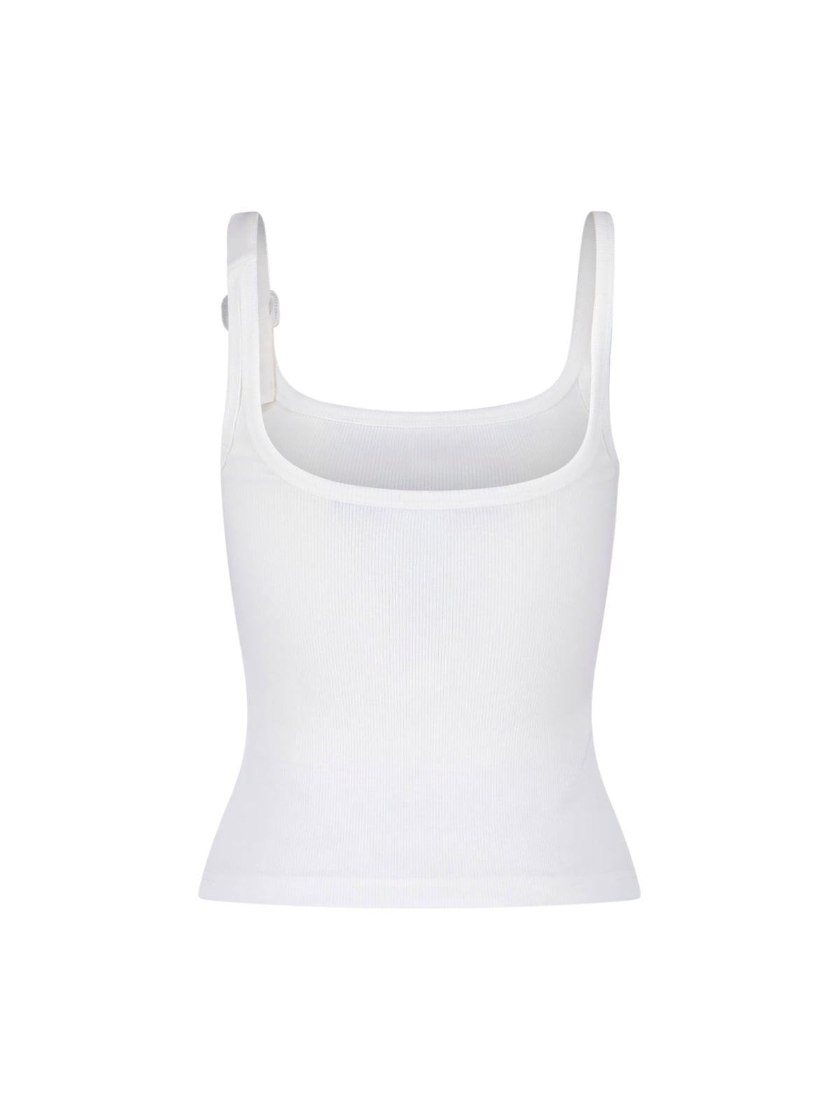 Fitted White Top With Classic Neckline