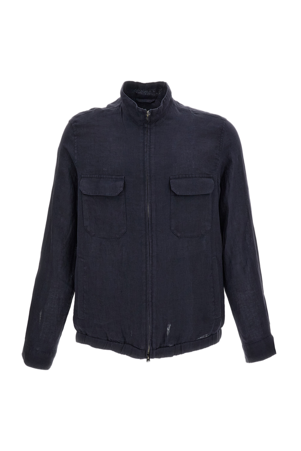 Blue 'Sahariana Crafted' Linen Jacket