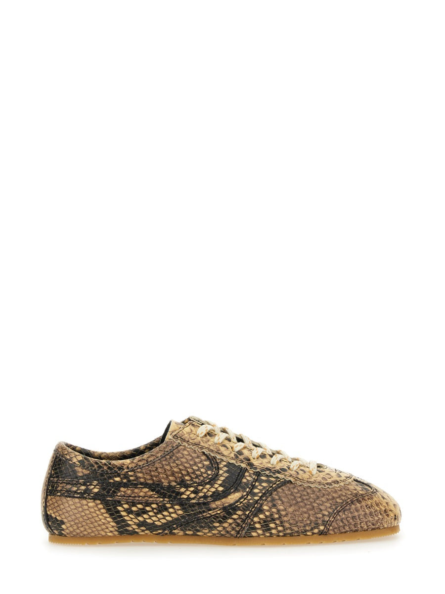 White Calf Leather Sneaker With Refined Silhouette