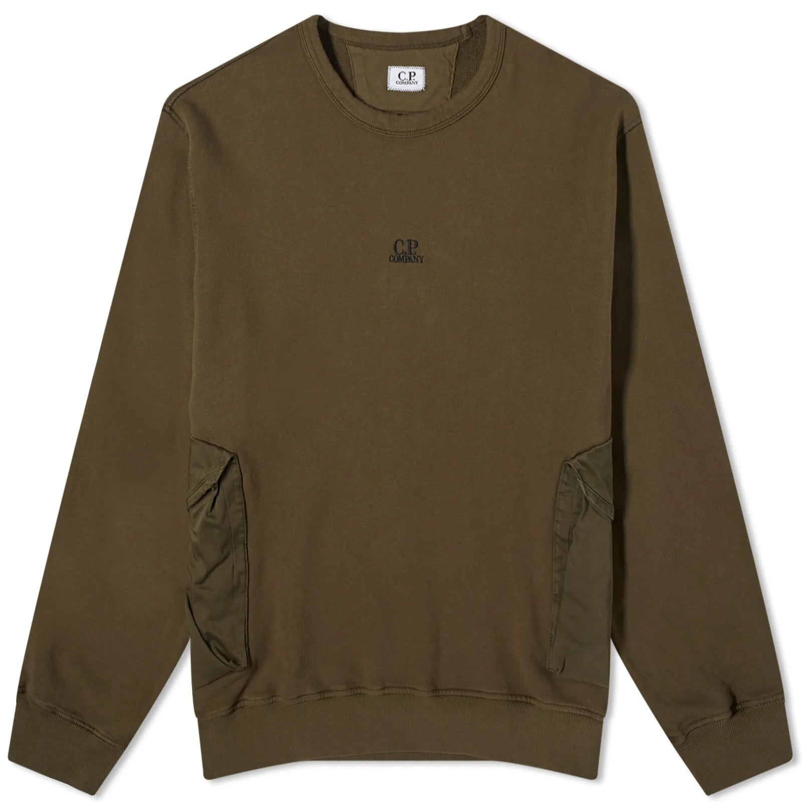 Long-Sleeve Crewneck Sweatshirt With Subtle Logo And Ribbed Details