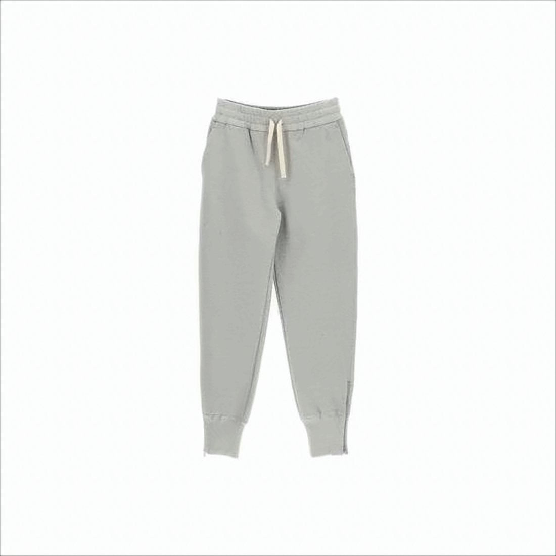 Tapered Grey Jogger Pants with Ribbed Cuffs