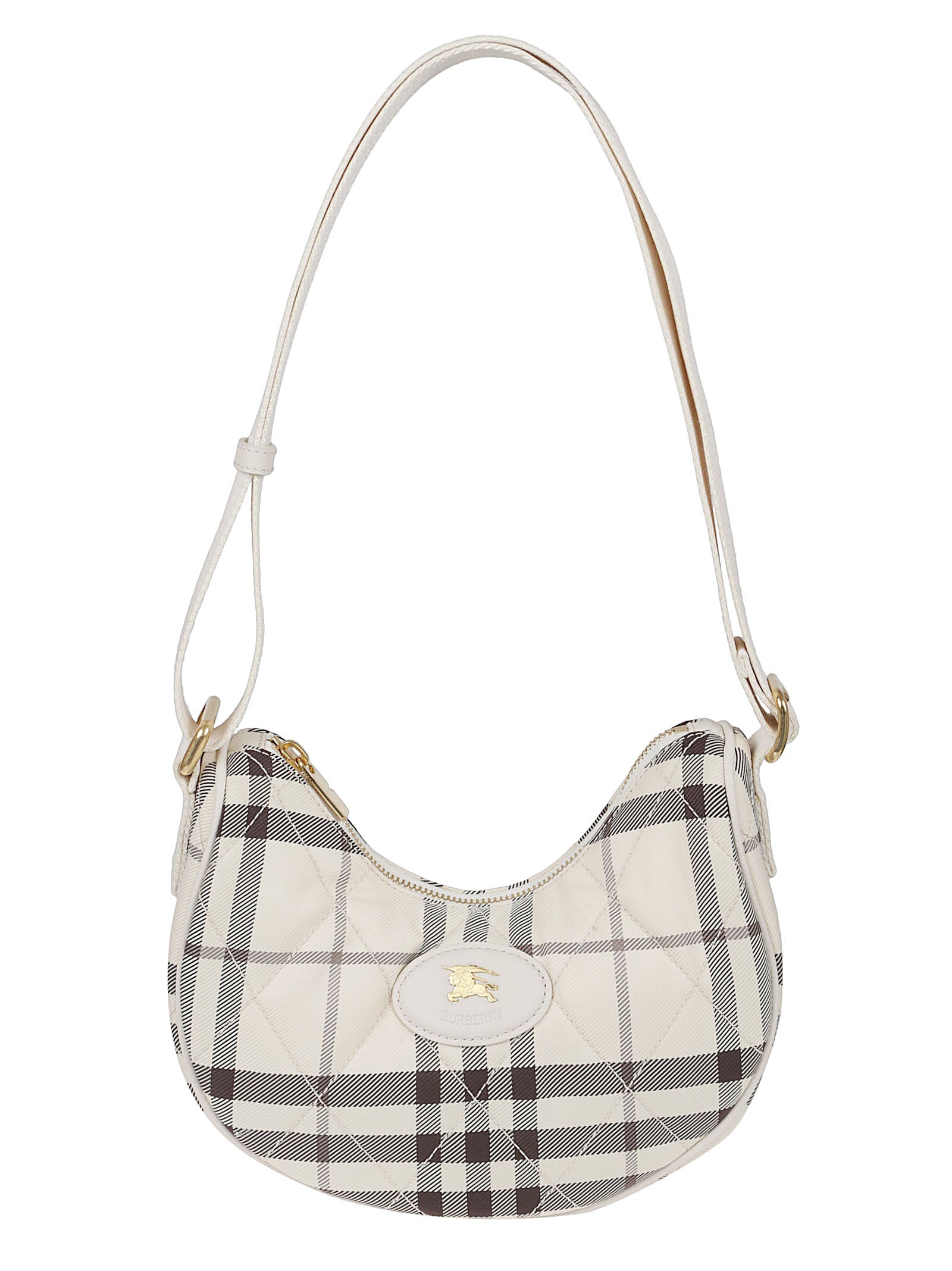 Crescent-Shaped Quilted Shoulder Bag