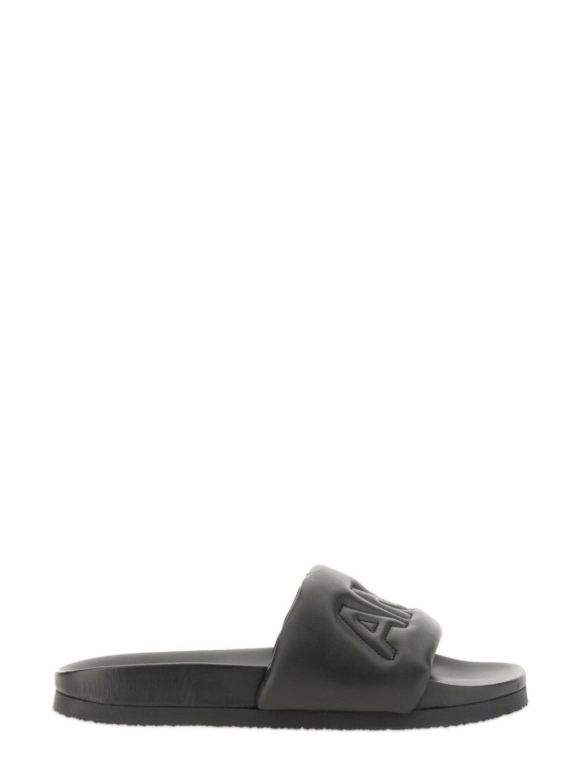Padded Leather Slide Sandal