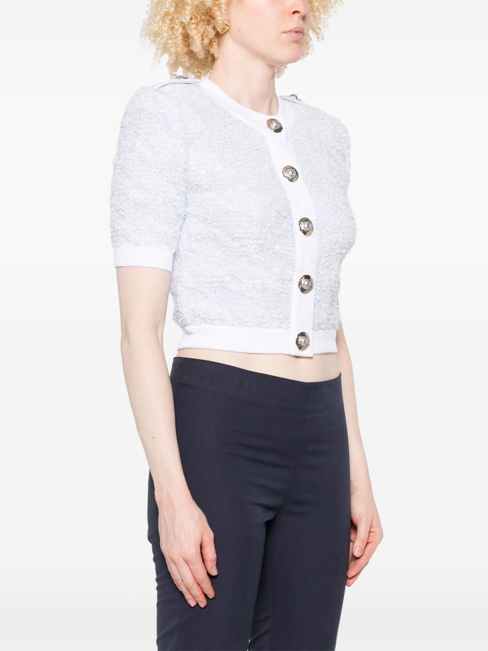 Textured Cropped Sweater