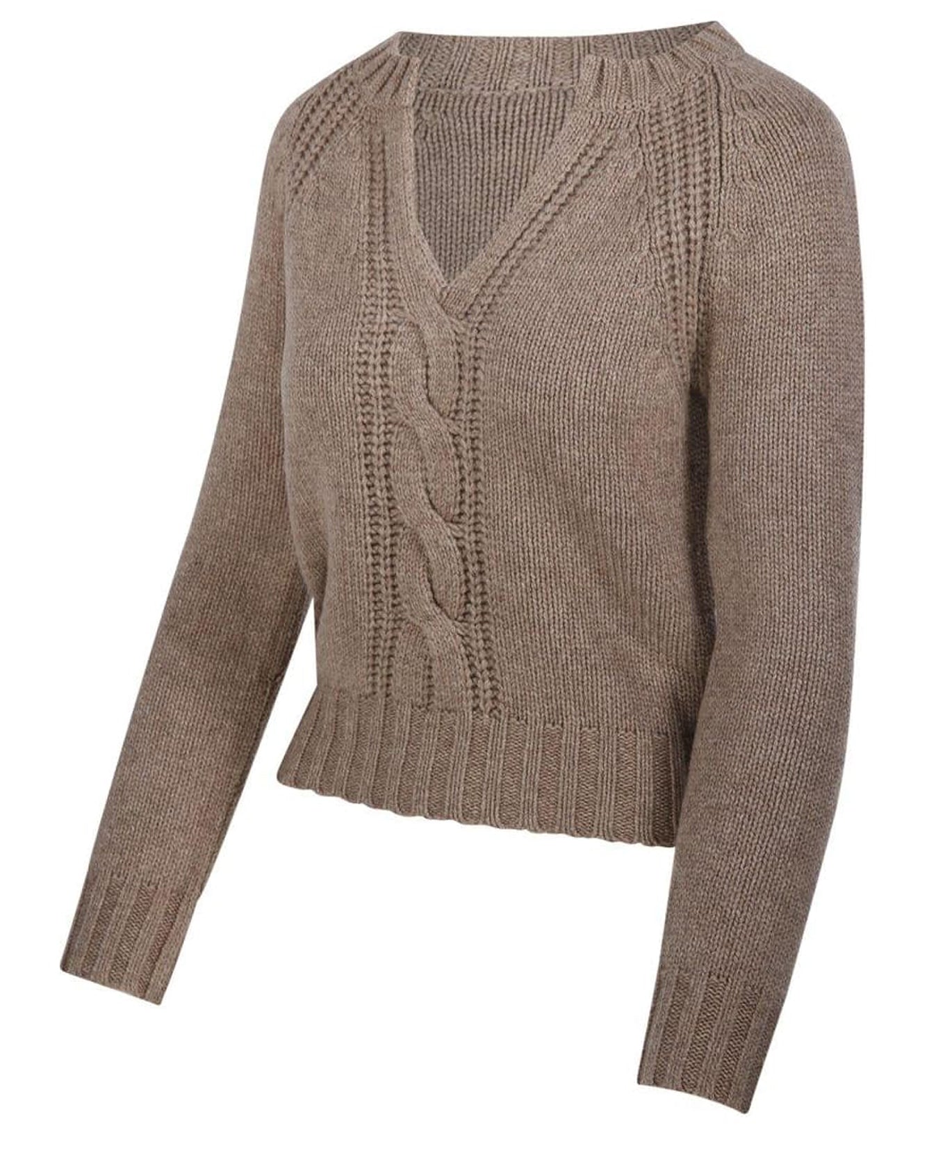 V-Neck Cable Knit Cashmere Sweater from Max Mara