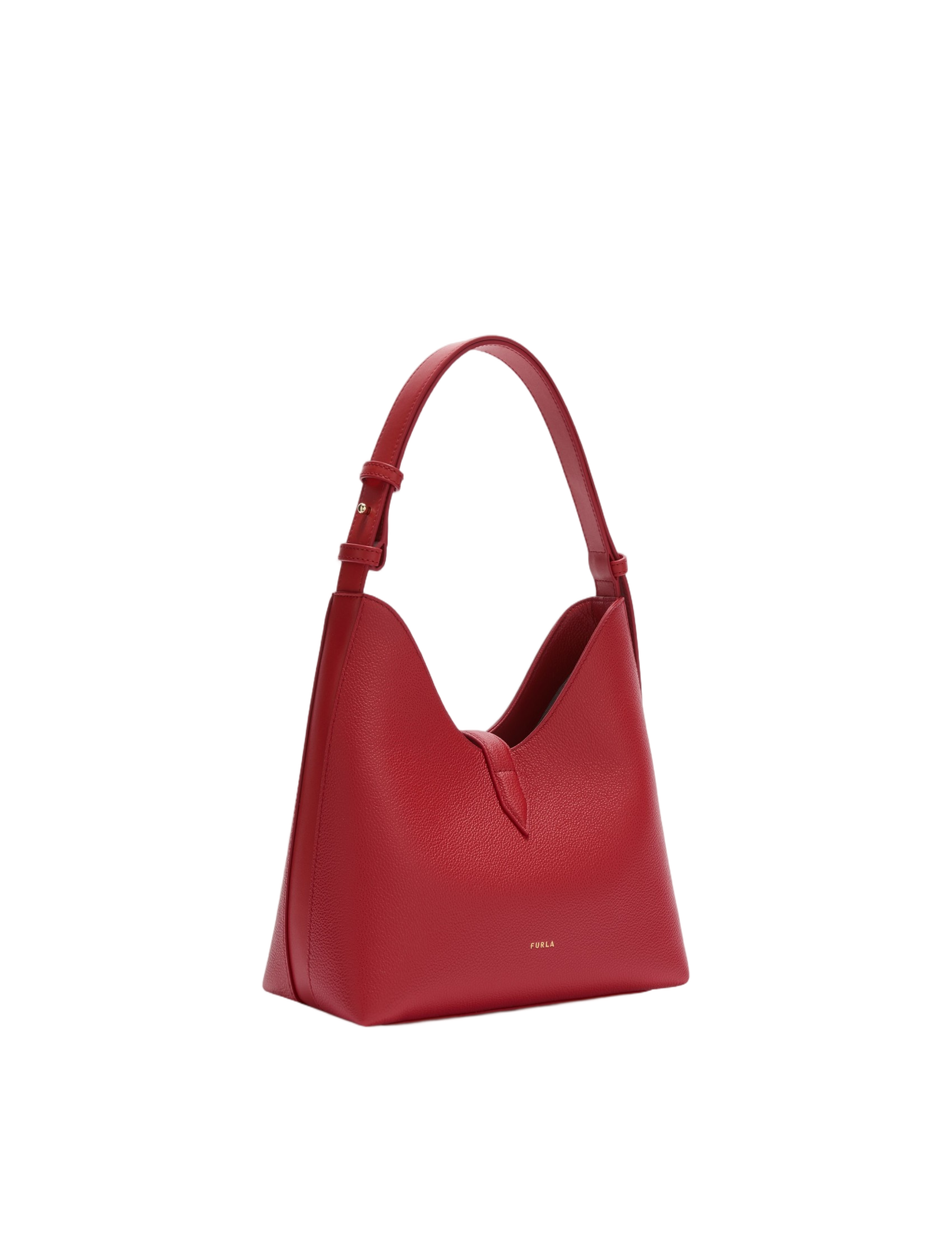 Red Leather Hobo Goccia S Bag