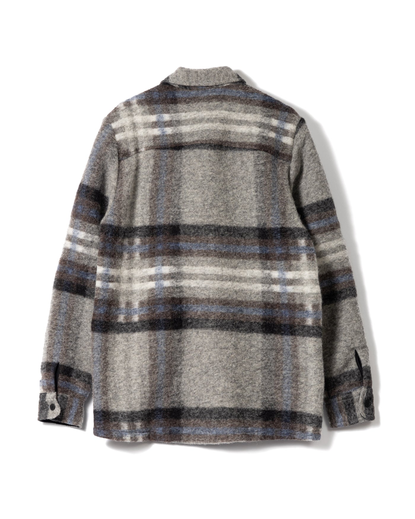 Wool Check Overshirt with Classic Collar
