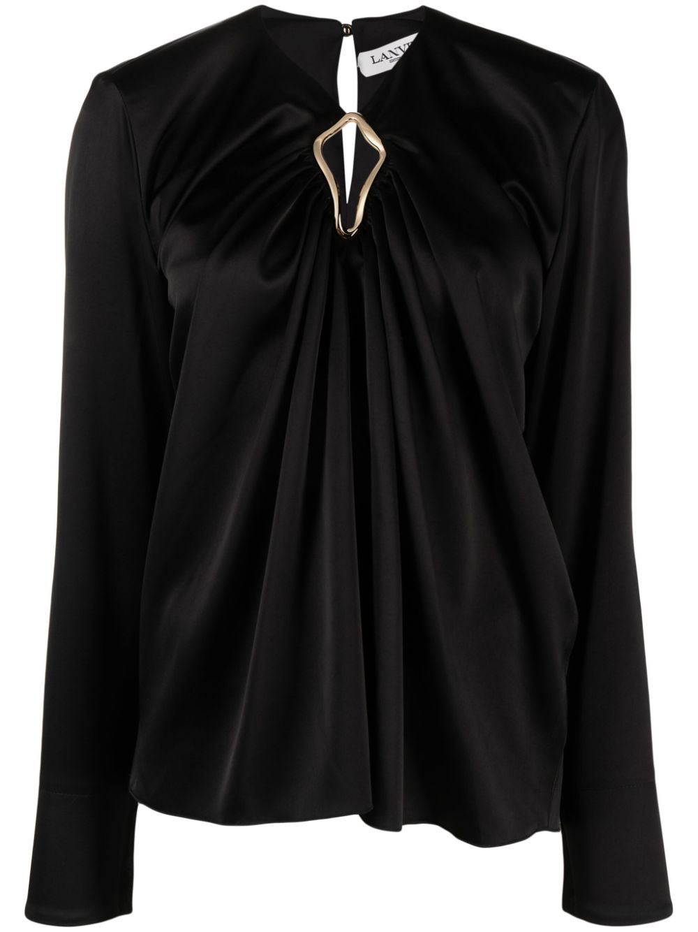 Draped Long-Sleeved Blouse