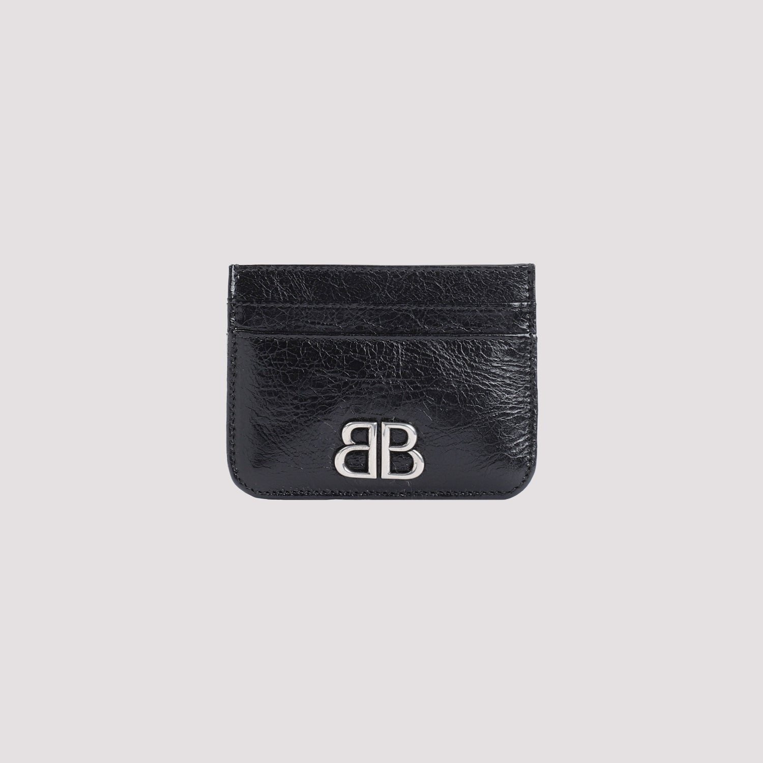 Monaco Ca Ho Wom Black Lamb Leather Credit Card Case