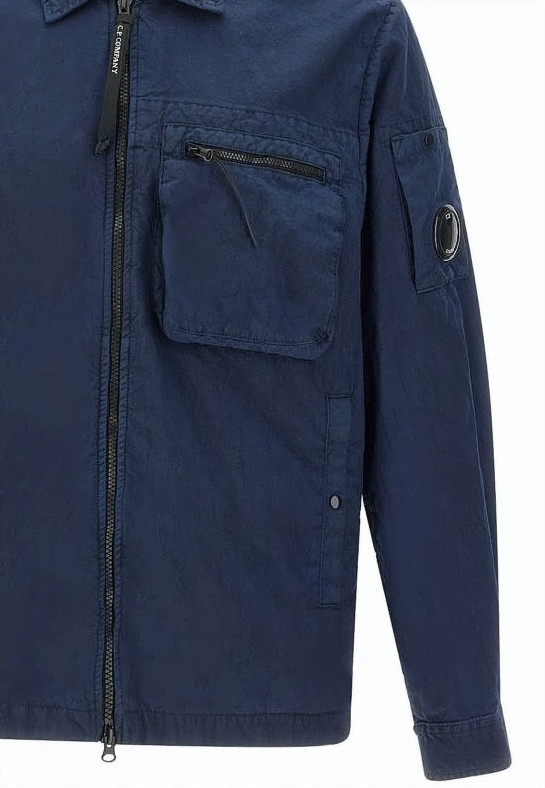 Structured Utility Jacket with Zipper Closure and Logo Patch