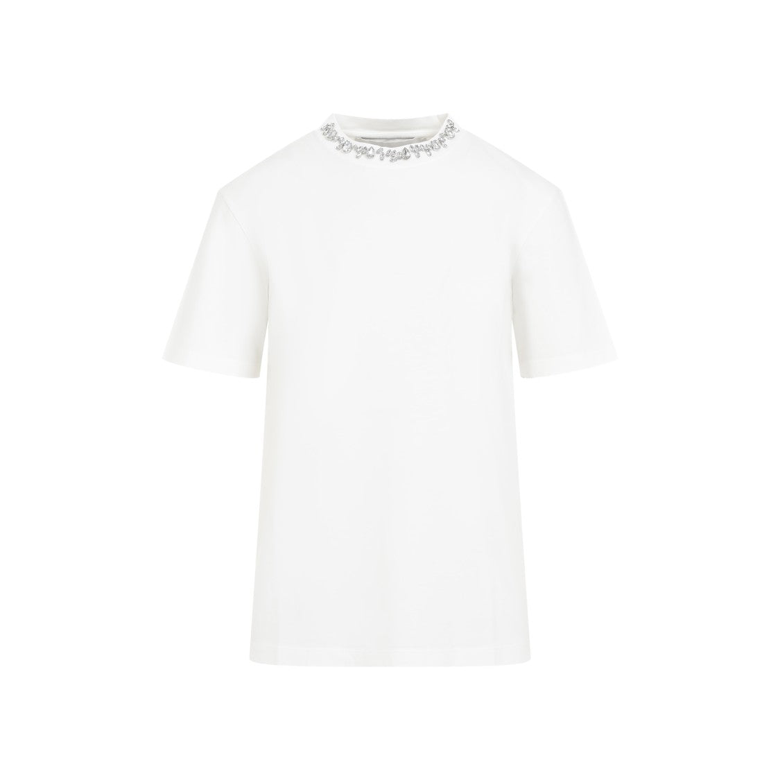 Crystal-Embellished Cotton T-Shirt With Smooth Finish