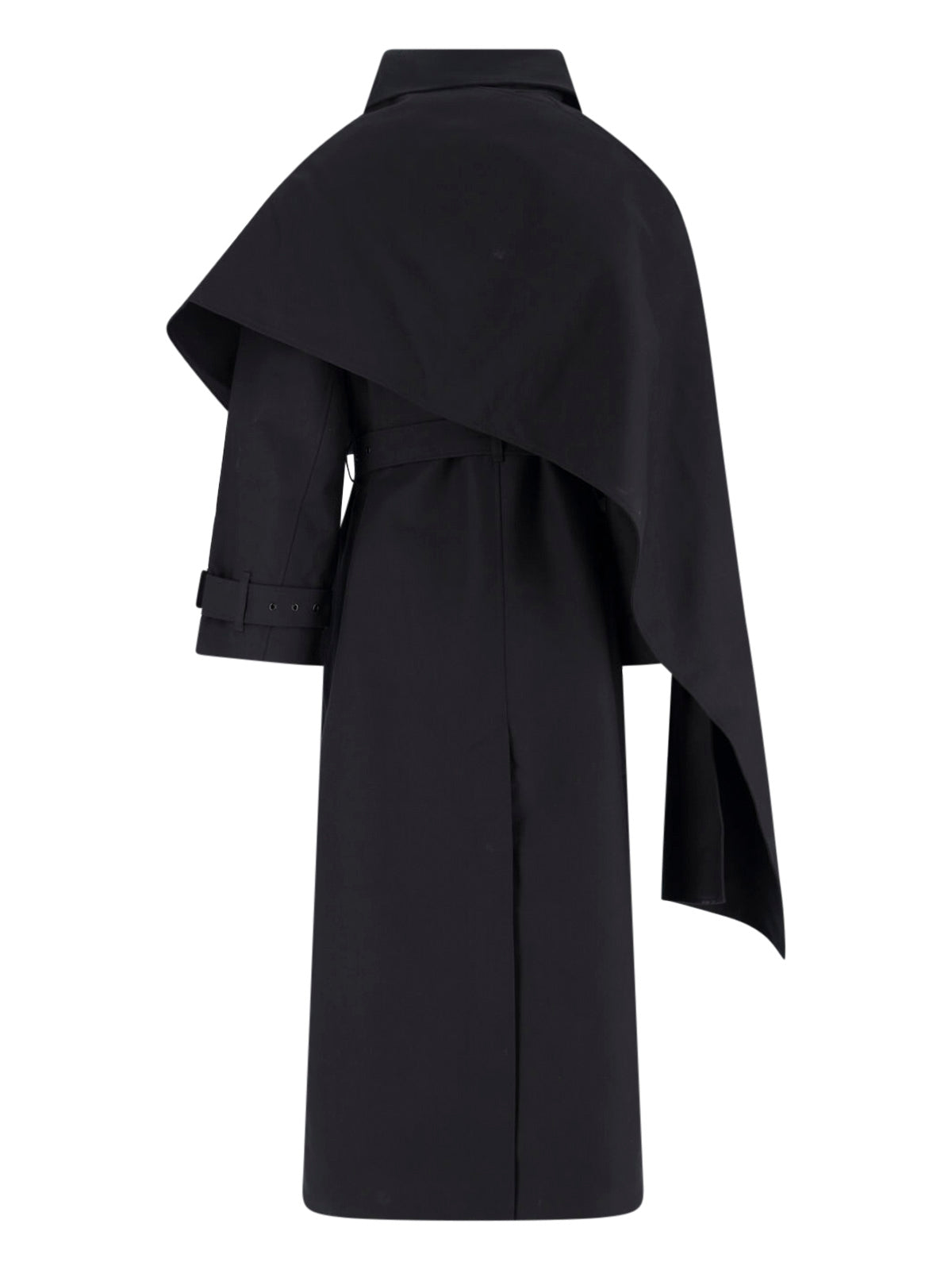 Black Asymmetrical Cape Overlay Jacket