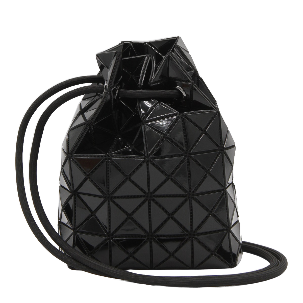 Geometric Black Bag With Triangular Pattern