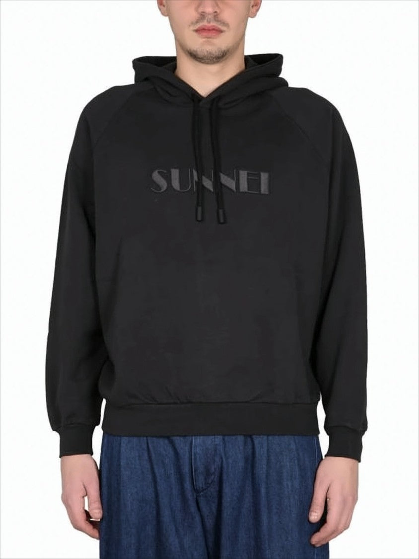Relaxed-Fit Black Hoodie with Subtle Embossed Logo