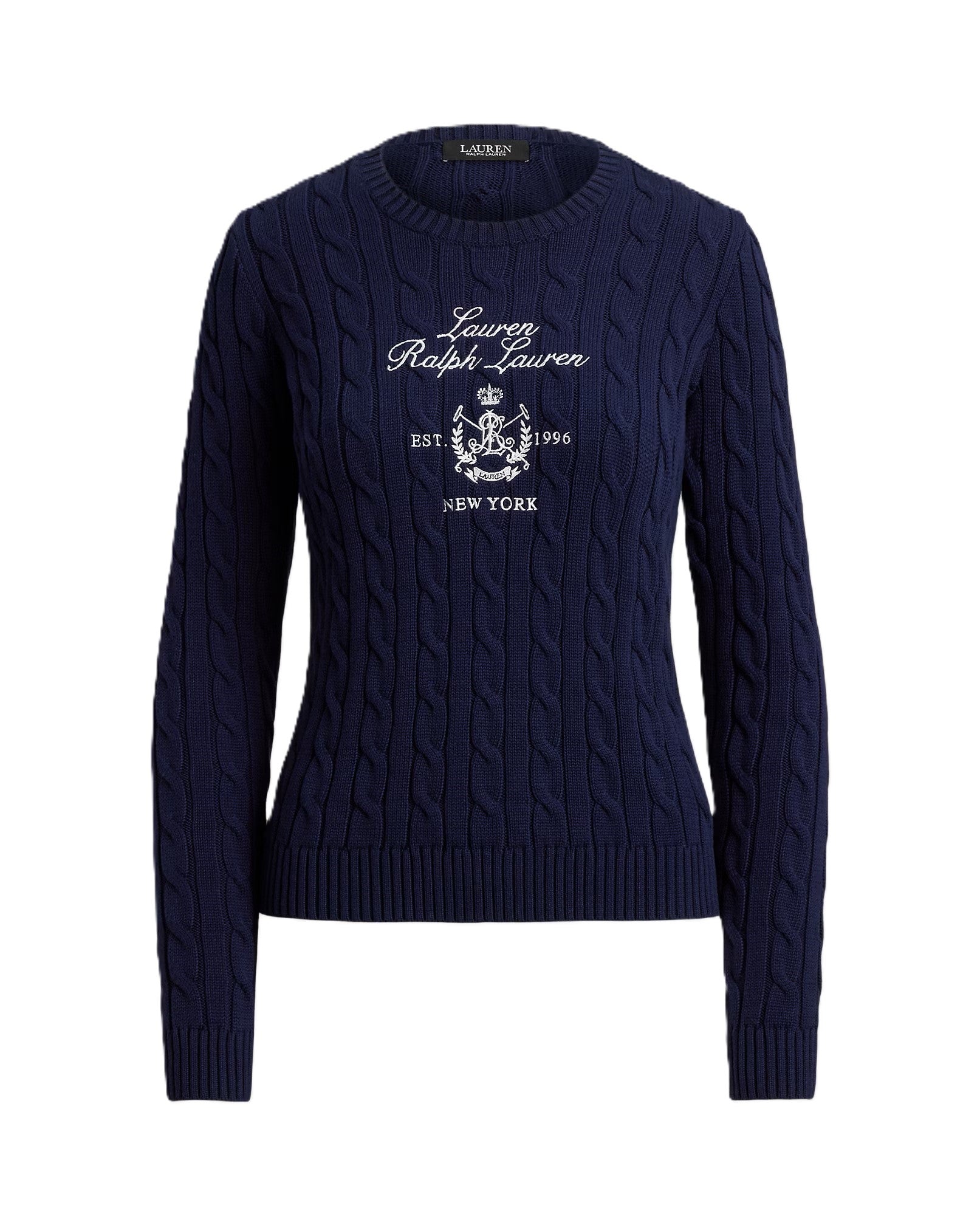 Navy Blue Rinett Cotton Pullover Sweater
