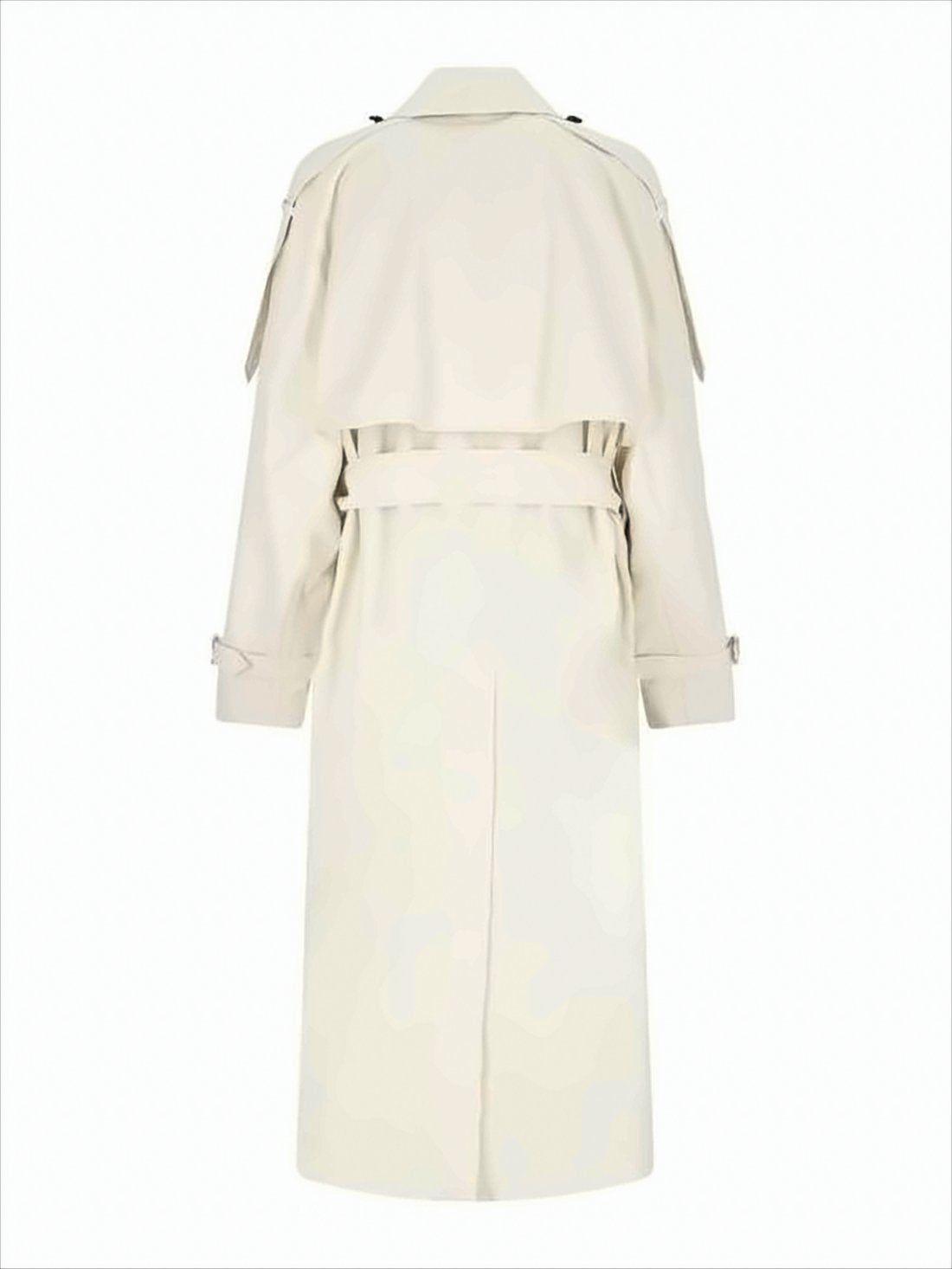 Double-Breasted Cotton Trench Coat with Belted Waist