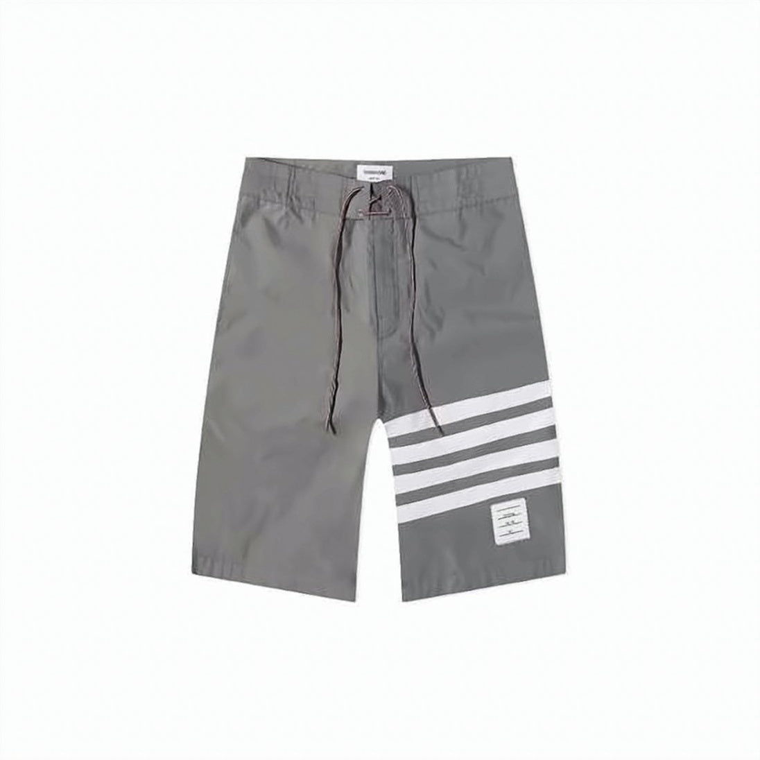 Mid-Length Swim Shorts with Bold Horizontal Stripes
