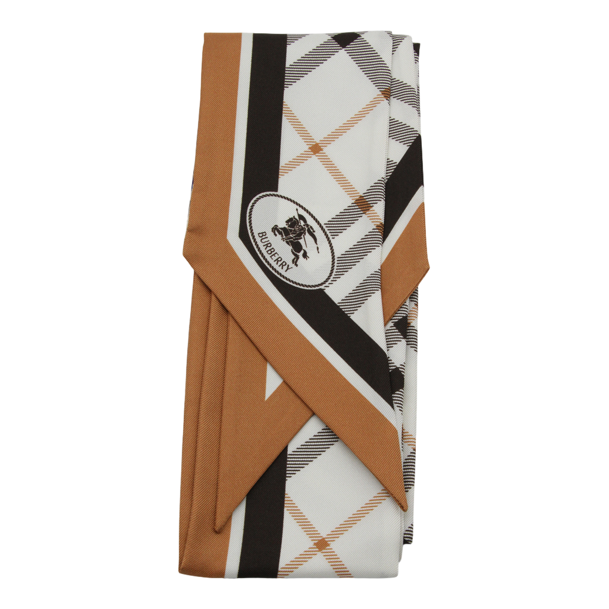 Classic Check Scarf with Oval Emblem Detail