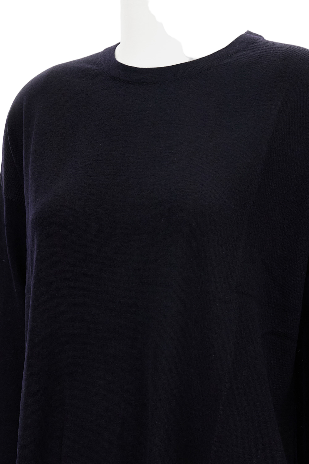 Crew-Neck Cardigan with Ribbed Details