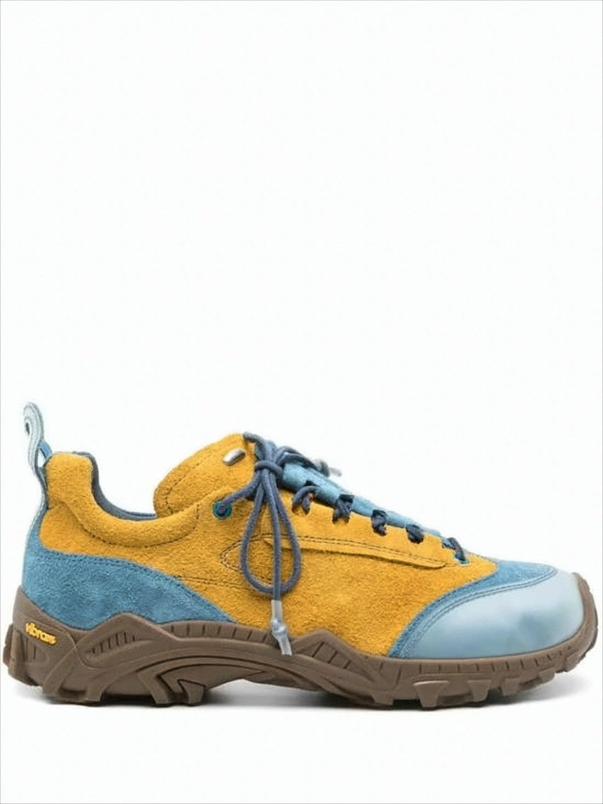 Contrast Suede Sneakers with Rugged Vibram Sole