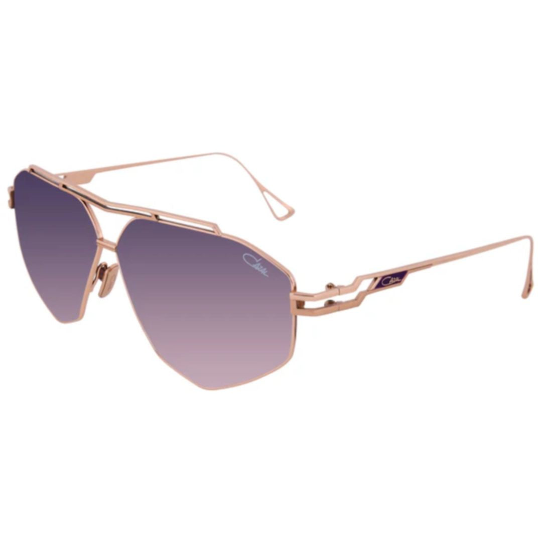 Mod 9500 Geometric Rose Gold Titanium Sunglasses with Gradient Purple Lenses