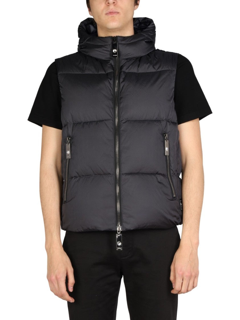 Hooded High Neck Padded Vest