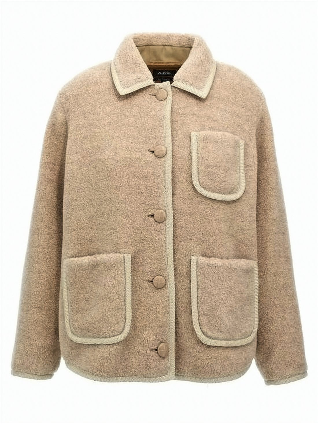 Boxy Wool Jacket with Textured Finish
