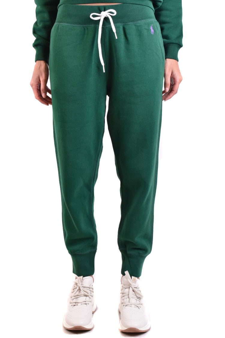 Green Track Pants With Relaxed Fit