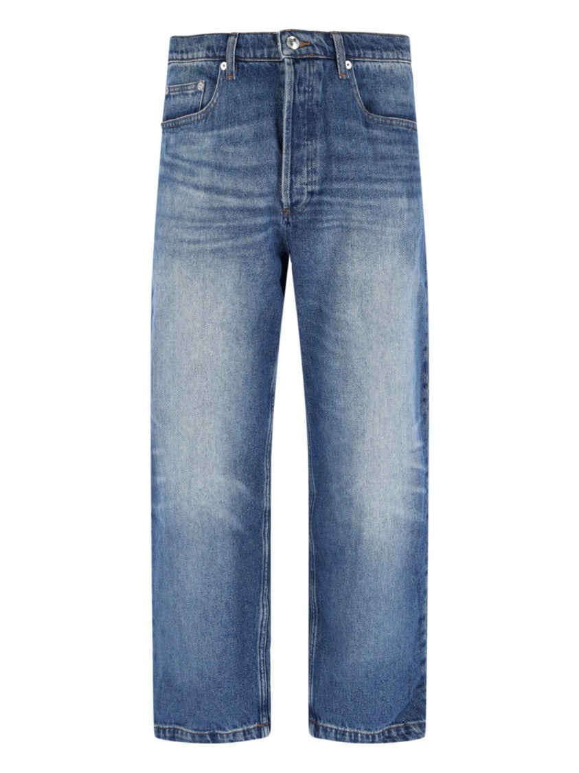Straight-Leg Denim Jeans With Vintage Wash