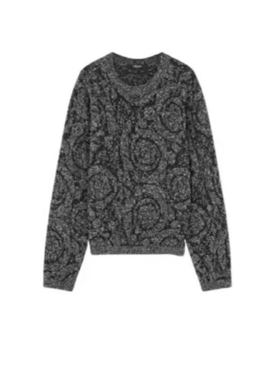 Textured Knit Sweater with Intricate Swirling Designs