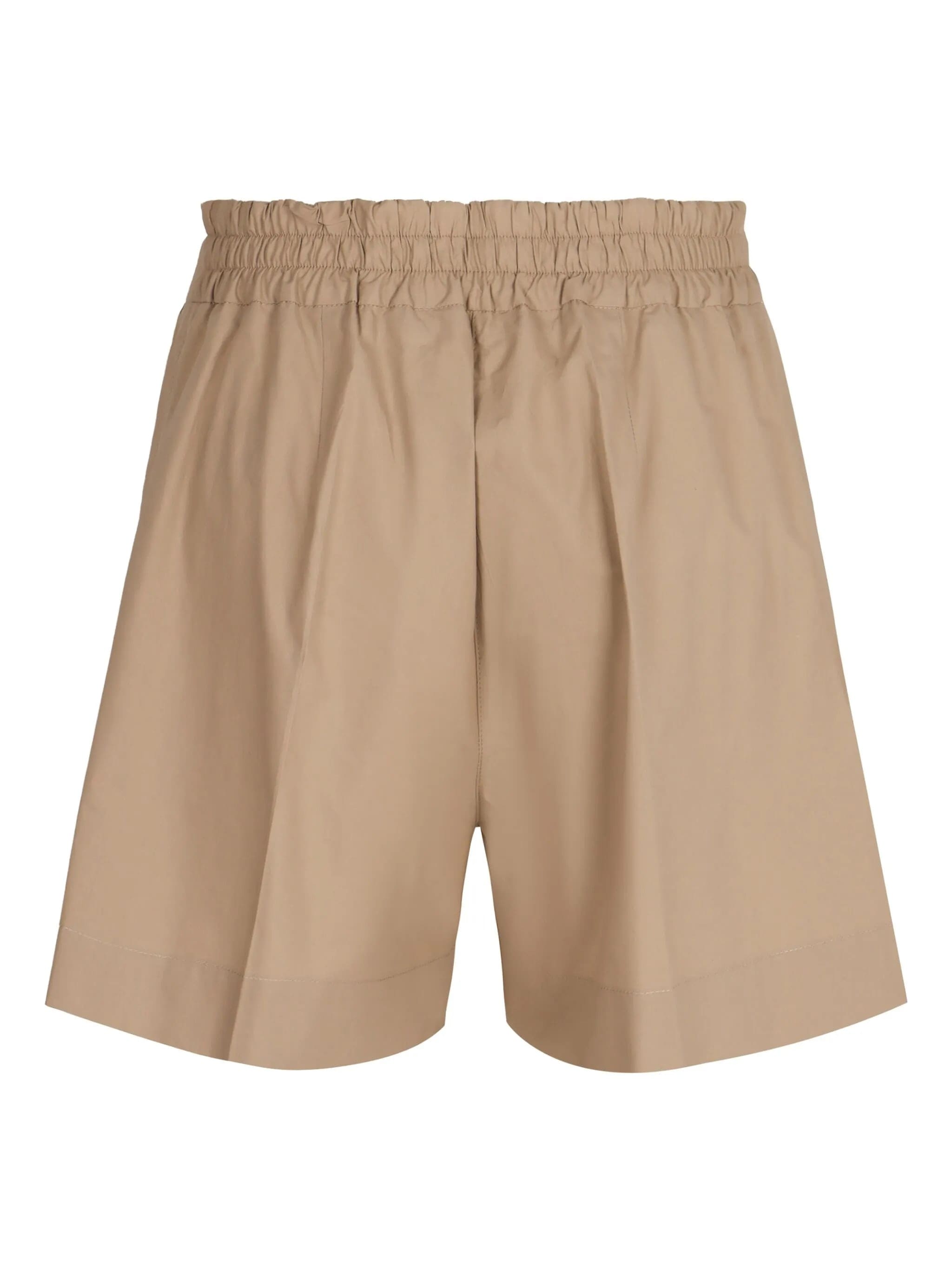 Brown High Waisted Cotton Tie Shorts