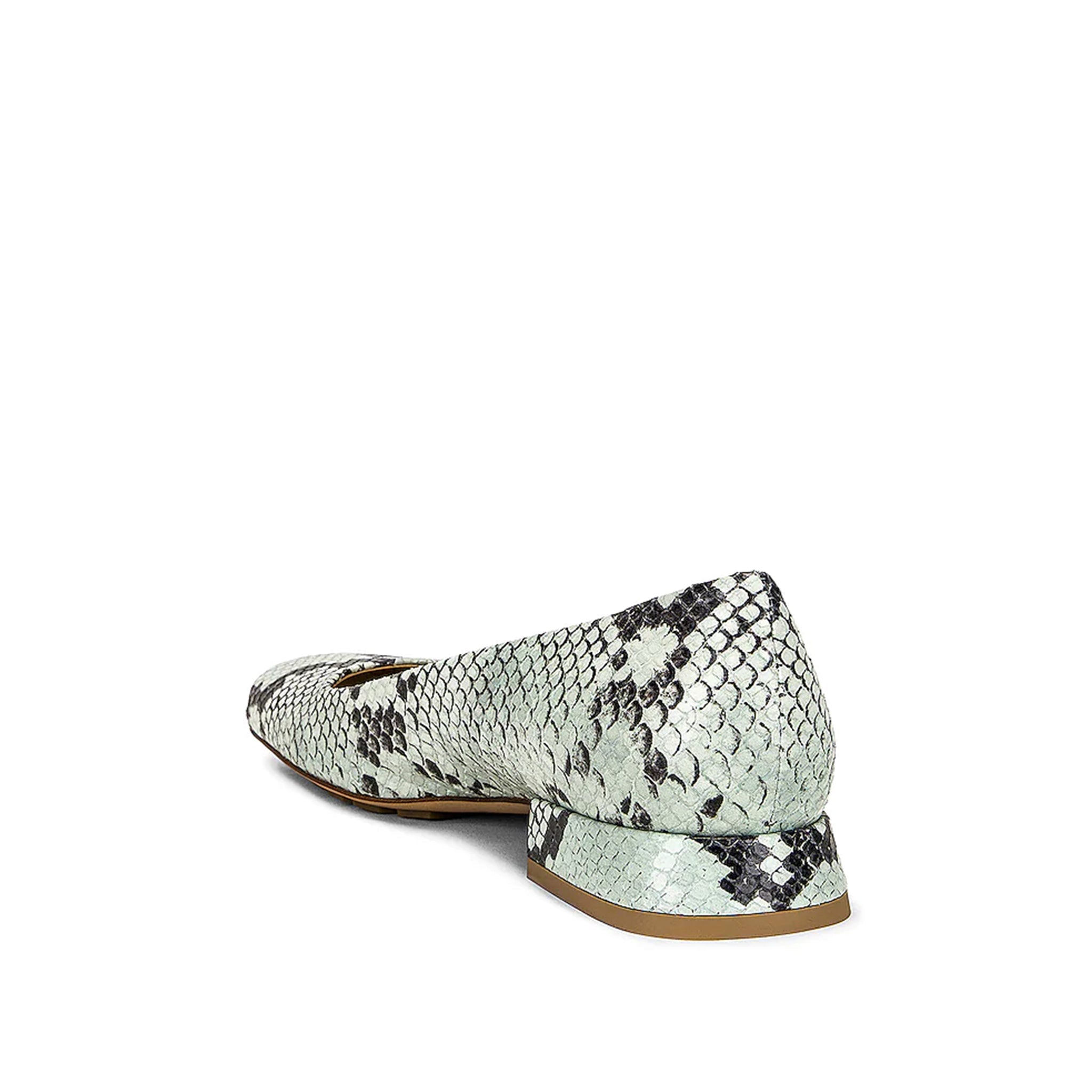 Embossed Python Effect Ballerina Flats