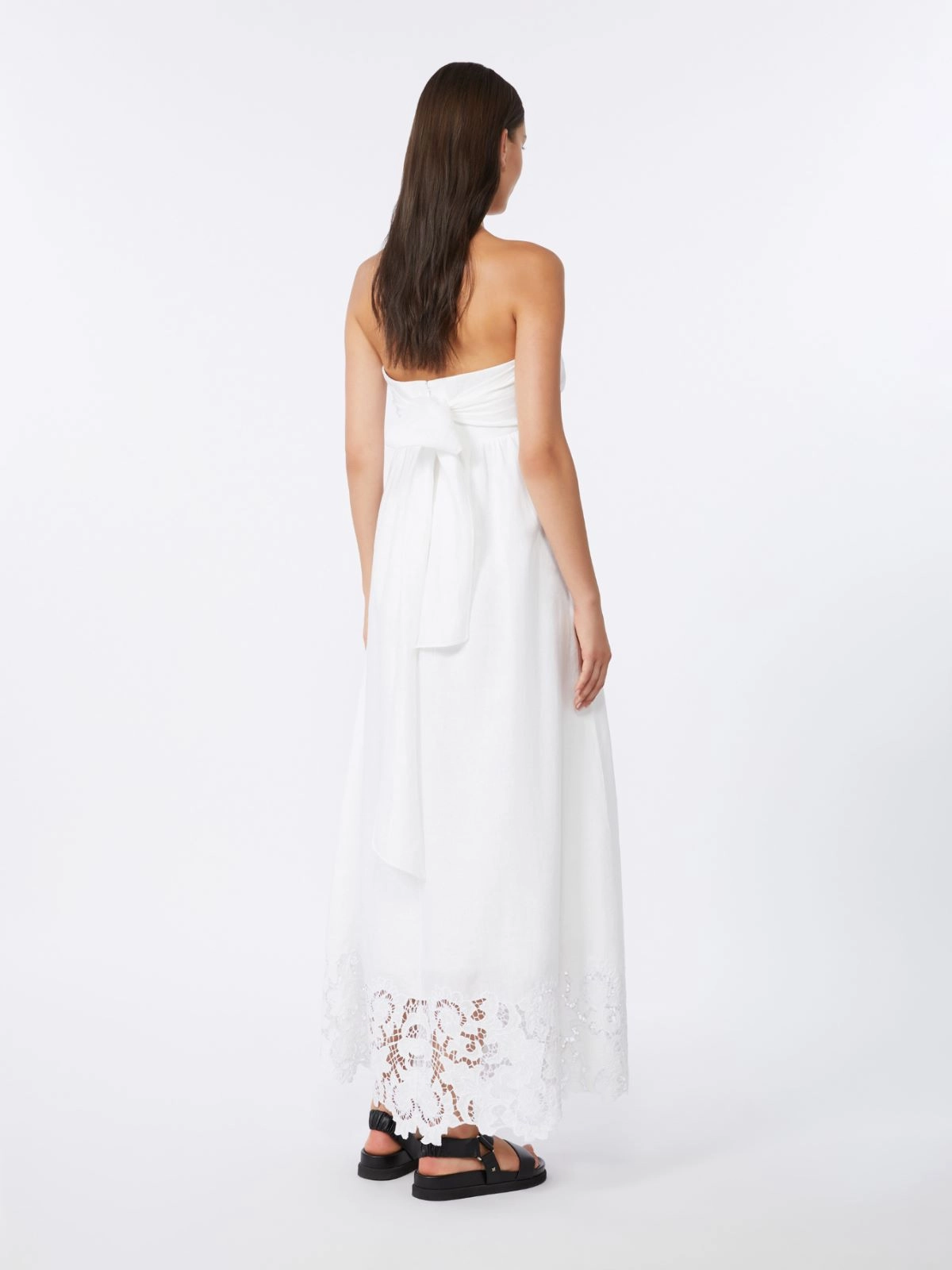 Strapless Maxi Dress with Gathered Waist