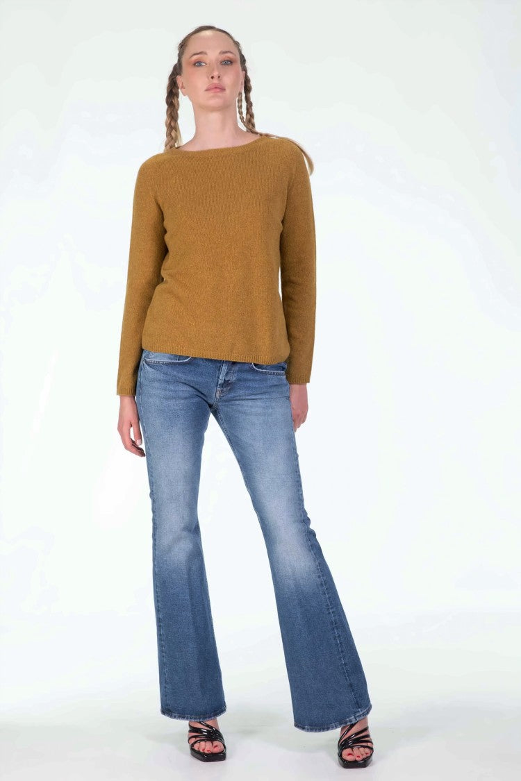 Fine Ribbed Cashmere Blend Sweater